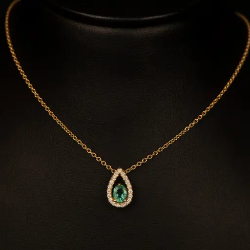 [9VN556JEB] Collier émeraude et brillants