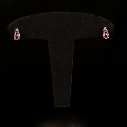 [2.7358.D1] Boucles d'oreilles saphirs rose et brillants