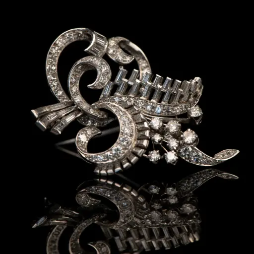 [PB13569] Broche en platine et diamants