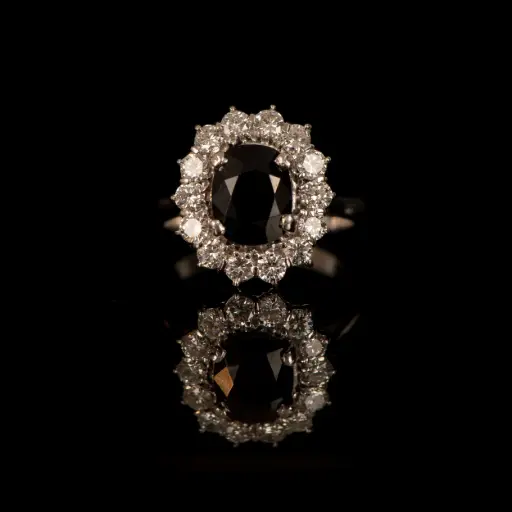 [PB13591] Bague Saphir & diamants