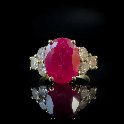 [PB13035] Bague rubis et diamants