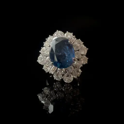 [PB13076] Bague saphir et diamants