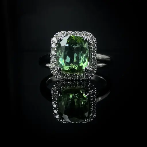 [PSI0008] Bague tourmaline verte et diamants