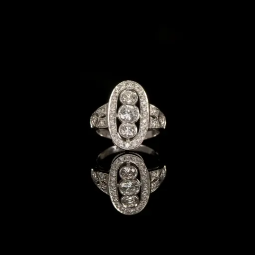 [Jew ZV-AM6] Bague Art-Déco Diamants
