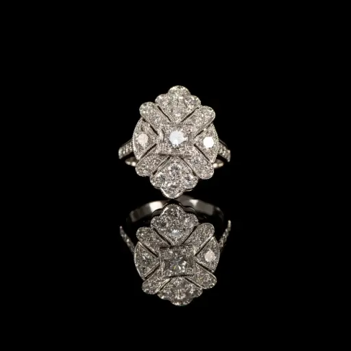 [Jew ZV-OD10] Bague Art-Déco diamants