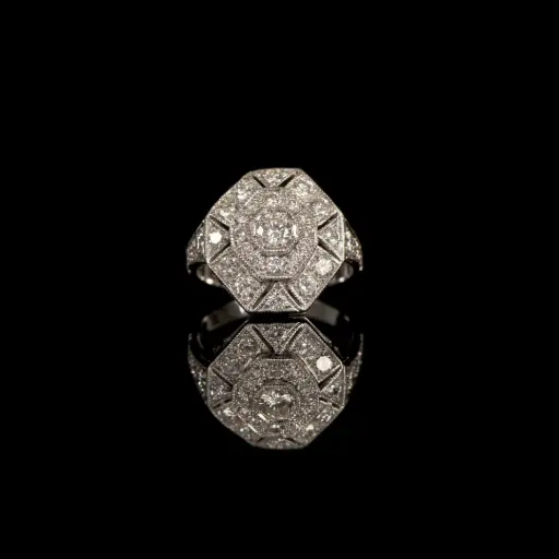 [Jew ZV-OD12] Bague Art-Déco Diamants