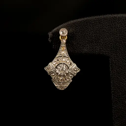 [TOR58] Boucles d'oreilles diamants Art Deco
